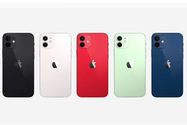 iPhone 12 miniのカラーはホワイト、ブラック、グリーン、ブルー、(PRODUCT)REDの5色
