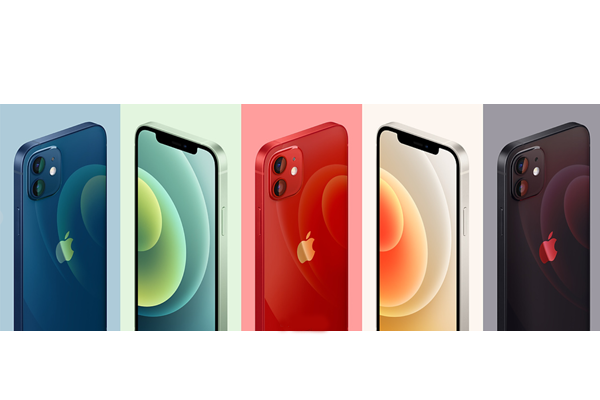 iPhone 12のカラーはホワイト、ブラック、グリーン、ブルー、(PRODUCT)REDの5色